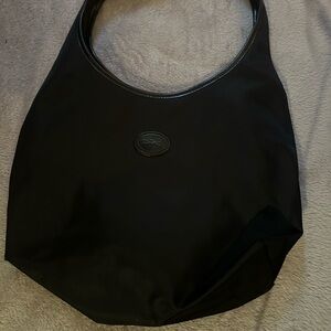 Black Longchamp Nylon Shoulder Bag